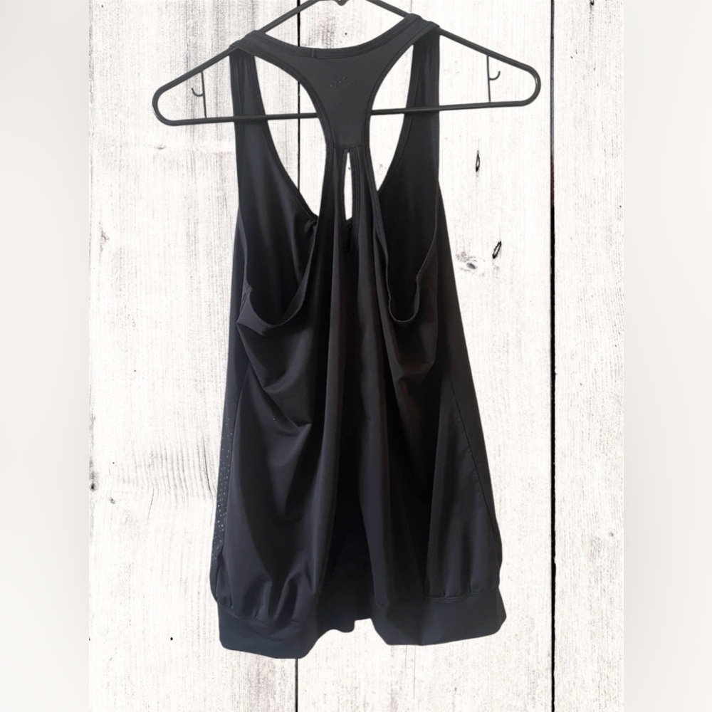 H&M Sports Womens Black Workout Tank Top Medium Racerback Key Hole Back - Picture 4 of 7